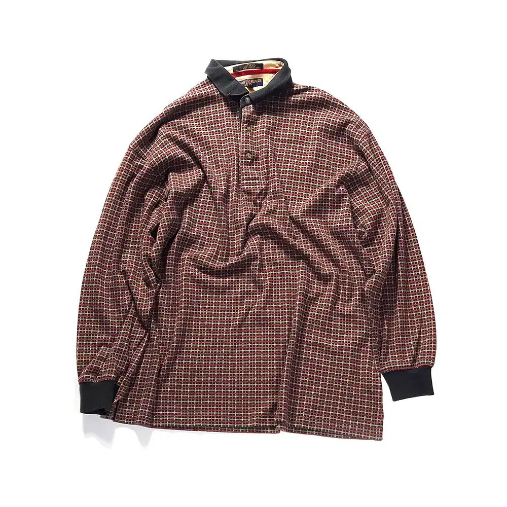 【雷市場（ポンジャン）商品韓国直送】 90s ヴィンテージ Tommy Hilfiger(トミーヒルフィガー) ゴルフ チェック ラグビーシャツ