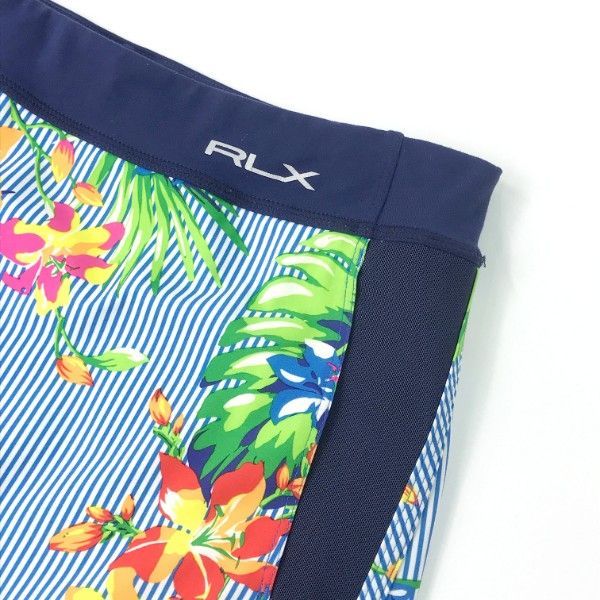 RLX ラルフローレン インナー付 スカート 花柄×ストライプ