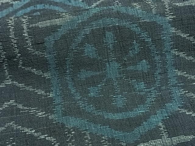平和屋着物▽上質な紬 単衣 亀甲文様 正絹 逸品 AAAV8475fy