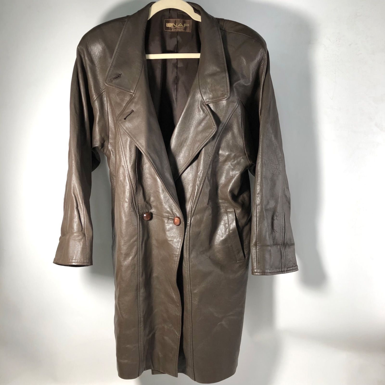 A1002-12-8 BNAP アウター ロングコート レザーコート メンズ 冬服 着丈88cm 身幅59cm