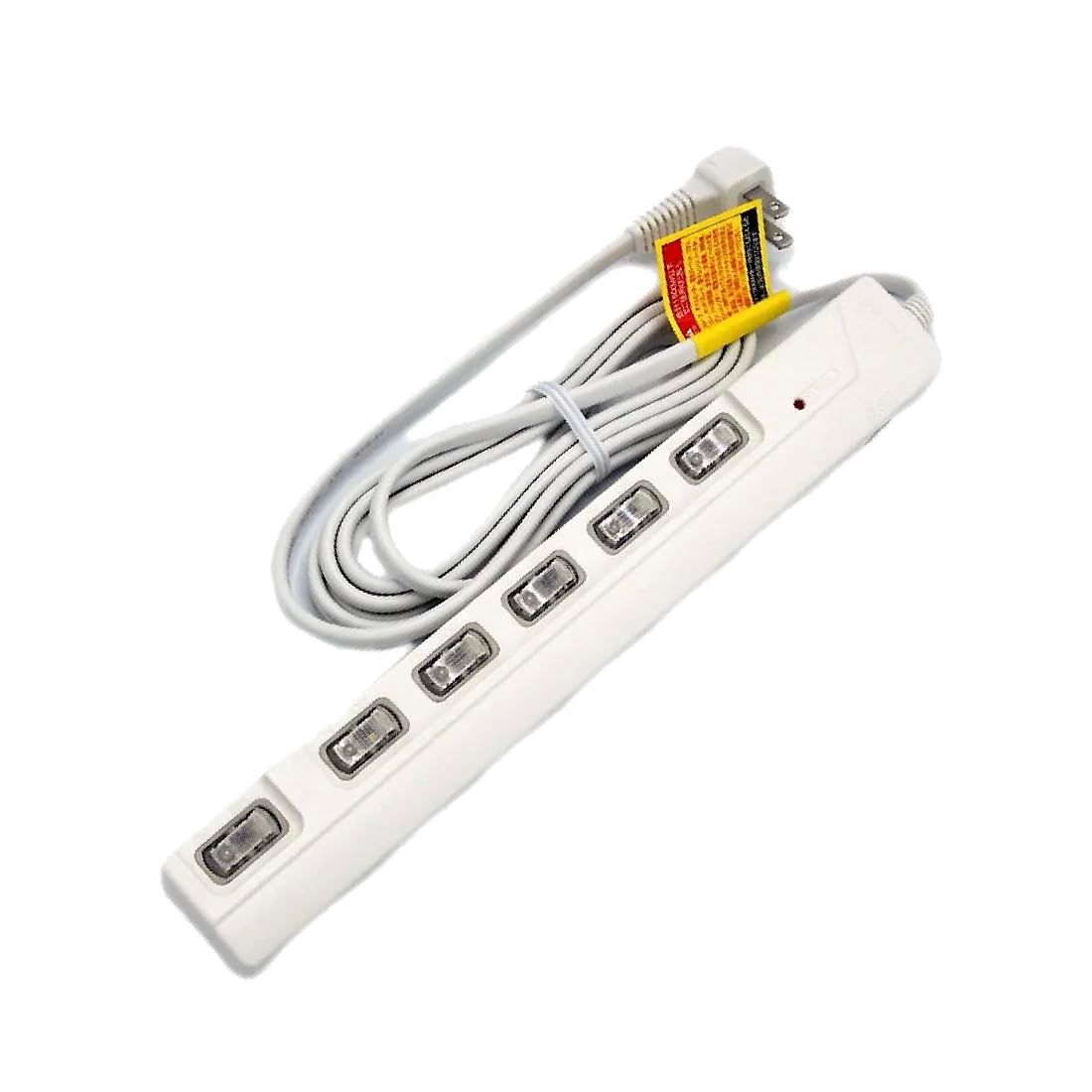 LEDスイッチ付き 雷サージ付き AC電源タップ ホワイト STAR Light 口2.5ｍ SK-6 SLED 2.5 W