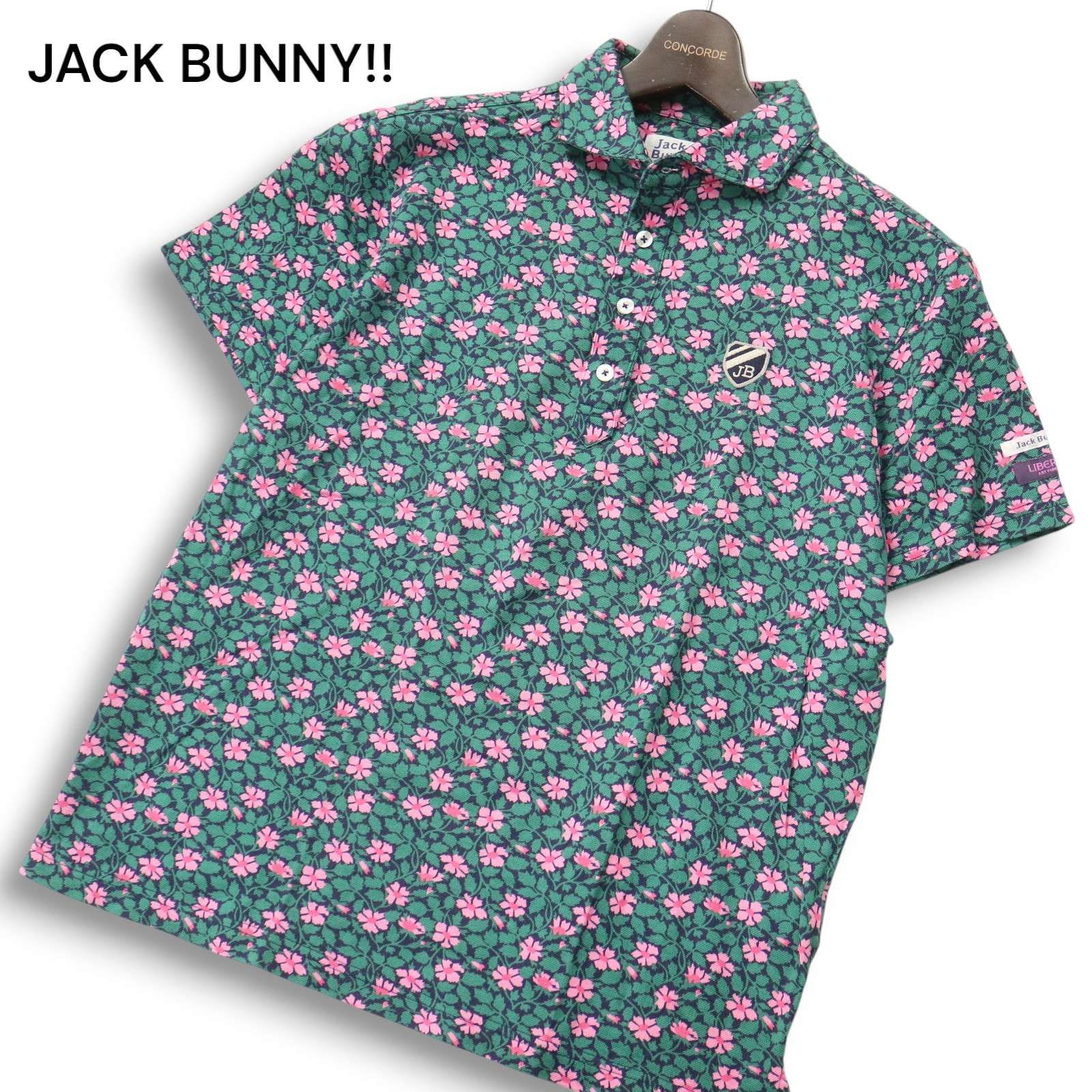 Jack Bunny!! 花柄 チェック柄 ポロシャツ ゴルフ Mサイズ 新品 JACK BUNNY!! ジャックバニー パーリーゲイツ ゴルフ 春夏