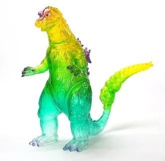 【珍品】　当時物ゴジラ　大サイズ 2284] ゴジラタイプ 1本角怪獣 灰色成型 緑、黒塗装