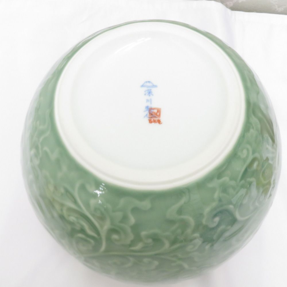 有田焼 インテリア 深川製磁 百年庵 花瓶 花器 花入 青磁 - メルカリ