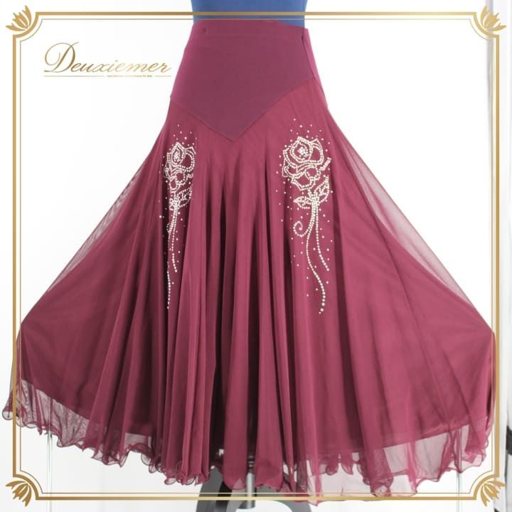 GRANT セットアップ 社交ダンスウエア オレンジ系 花柄 Mサイズ