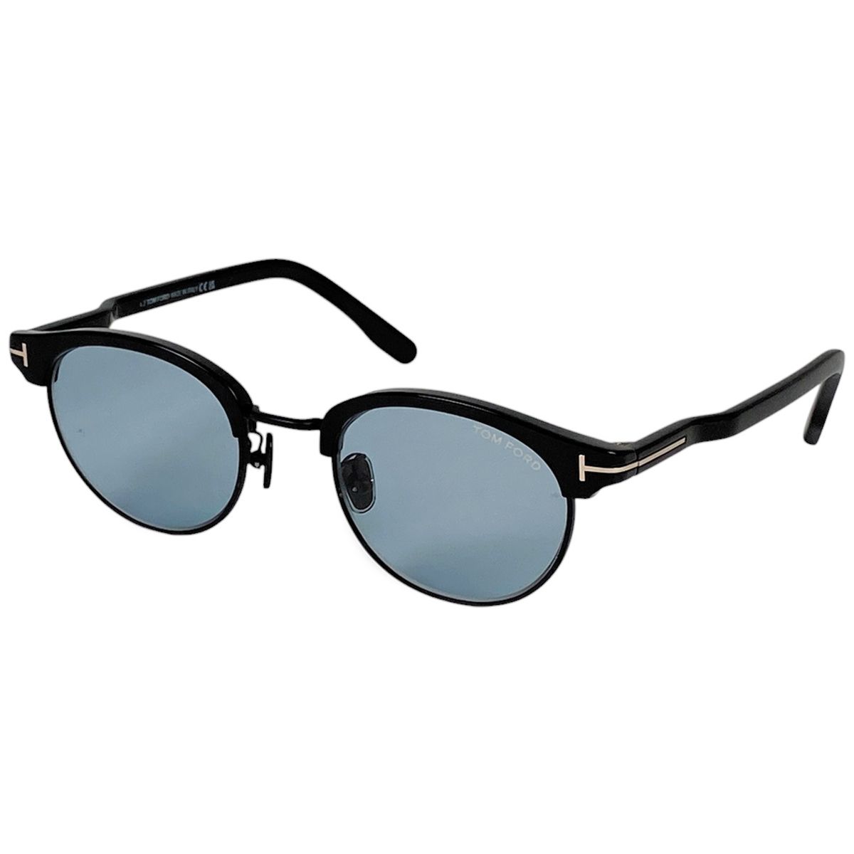 トムフォード TOM FORD ロゴ サングラス サーモント ブロー オーバル コンビネーション クラシカル サングラス プラスチック ブラック ブルー TF1120-D メンズ
