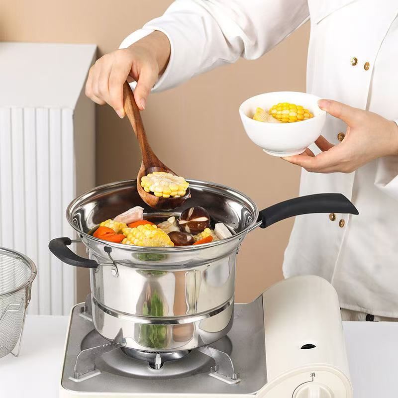 WMF ステンレスパスタ鍋　深鍋　IH ガス対応 深鍋 深底 フライパン 両手鍋 パスタ鍋 ガス火 IH 対応 3点