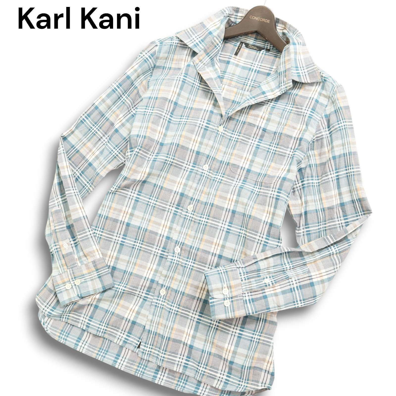 カールカナイ [Karl Kani] 長袖チェックシャツ Karl Kani カールカナイ 通年 ロゴ刺繍 長袖 チェック柄 シャツ