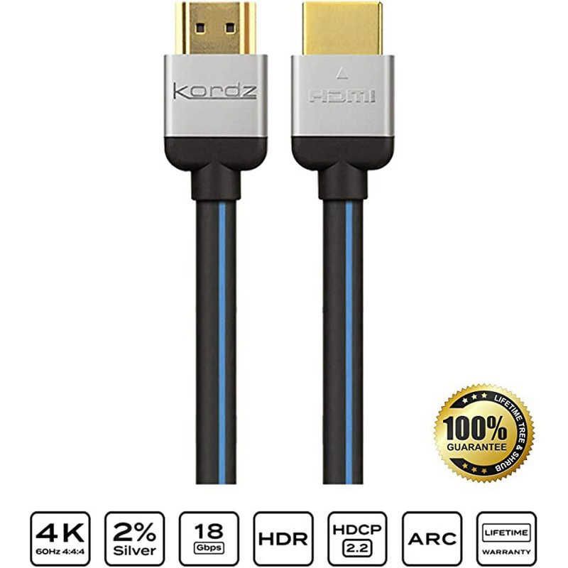 送料無料 ♥ 未開梱 KORDZ HDMIケーブル 3m スタンダードタイプ シルバー EVS-HD0300R