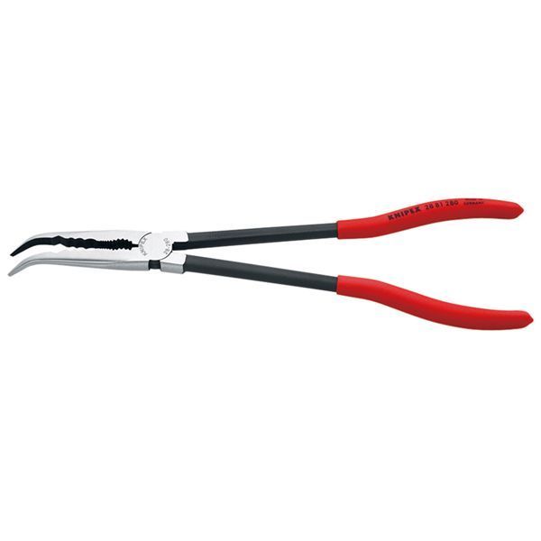 KNIPEX クニペックス ロングリーチベントニードルノーズプライヤー プラスチックコーティング サイズ55×14×280mm 2881-280