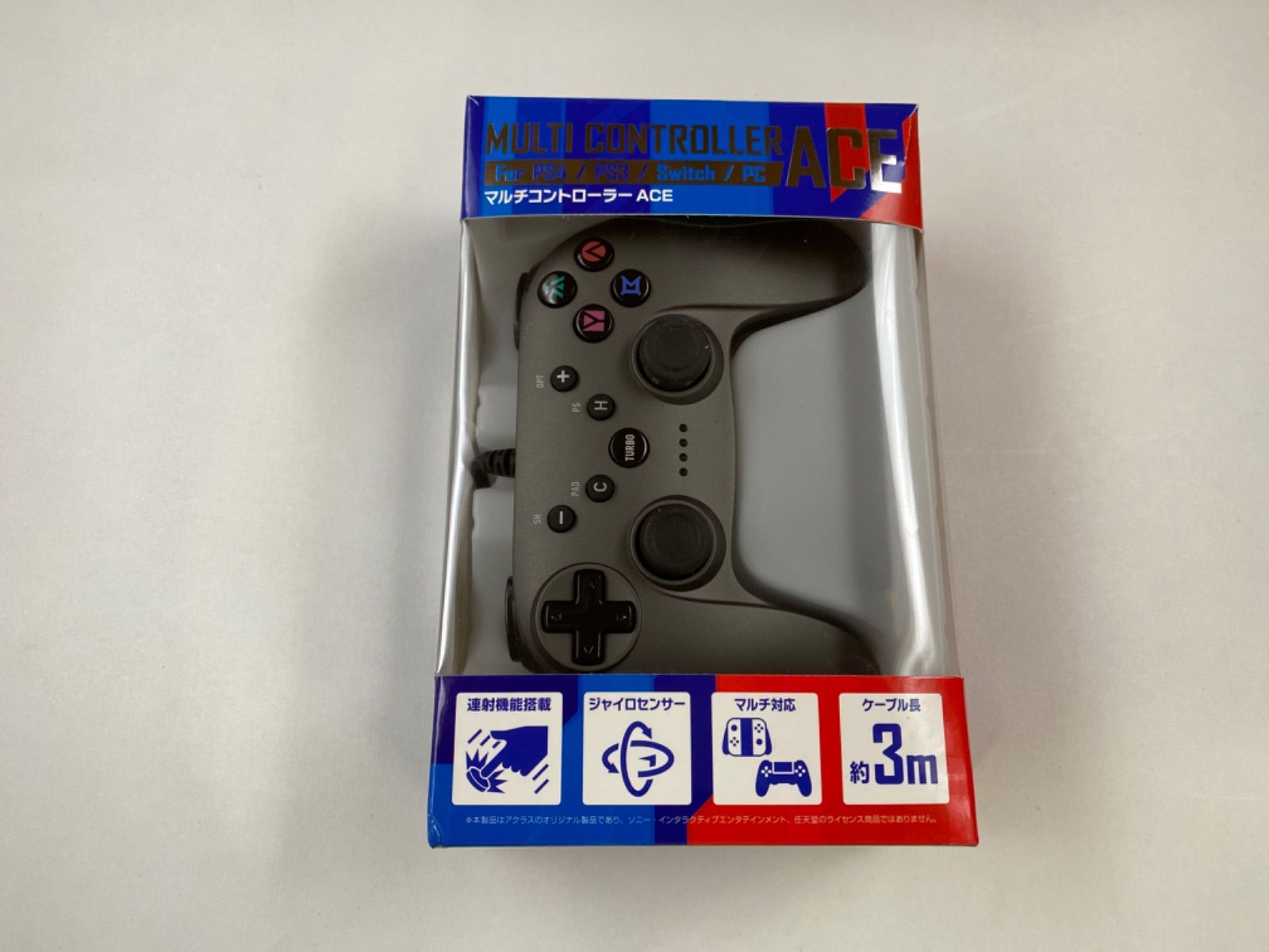 PS4/PS3/Switch/PC対応 マルチコントローラーAce メタルブラック Amazon | PS4/PS3/Switch/PC用 マルチコントローラーAce FN