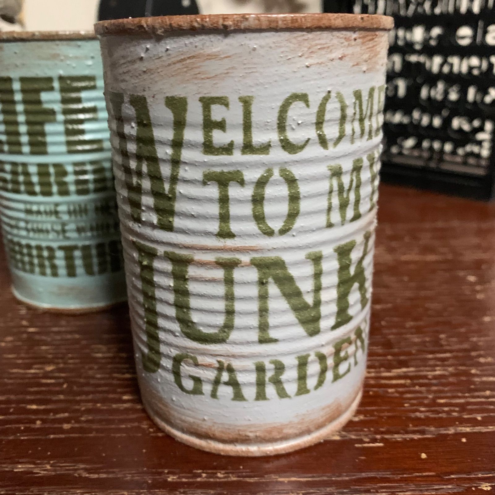 トマト缶 リメイク缶 2個セット ピスタチオグリーン・ライトグレー