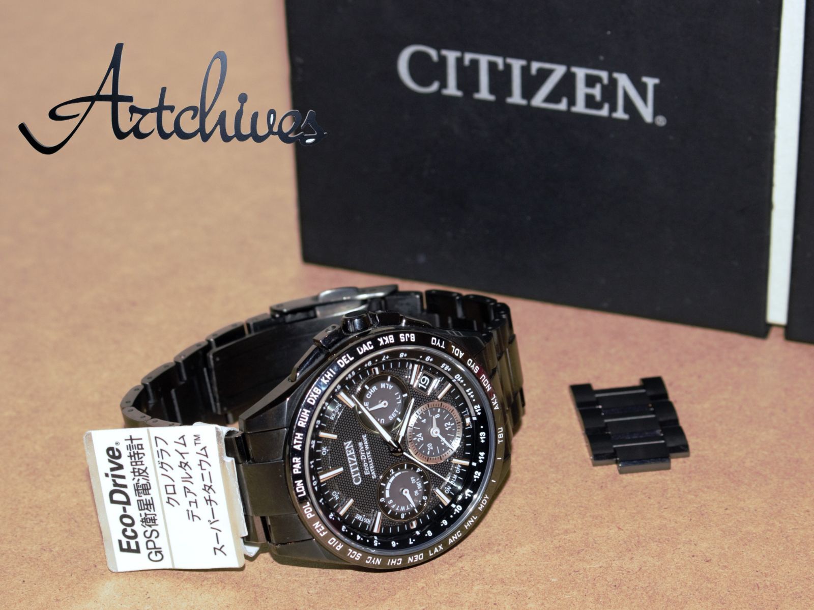 VRW-978 時計 CITIZEN シチズン CC9017-59E アテッサ BK文字盤 メンズ ソーラー 腕時計 稼動品