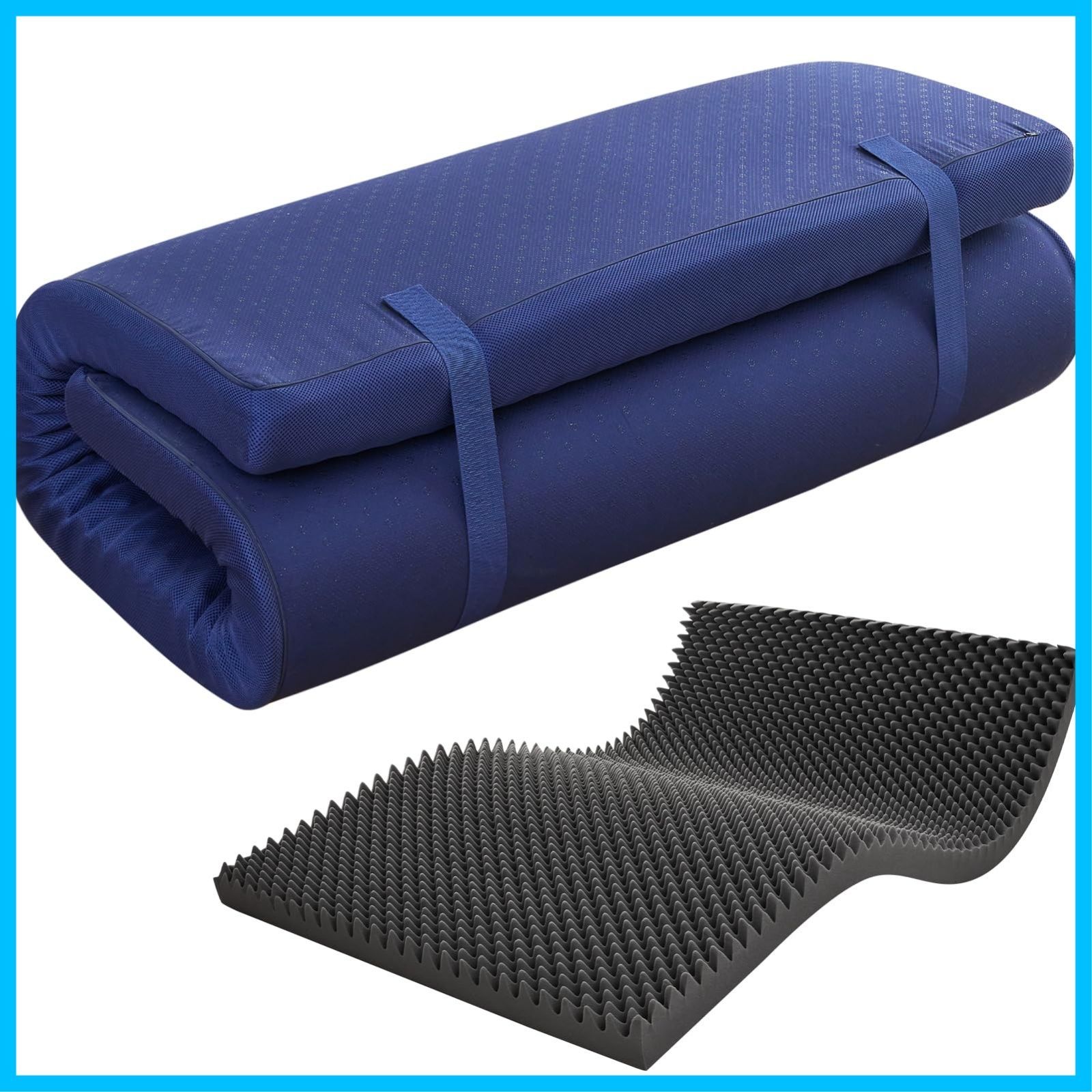 新着商品 Mensu 高反発マットレス シングル 厚10㎝ ベットマット 凹凸加工 体圧分散 敷布団 マットレス 防ダニ 抗菌防臭 おりたたみマットレス コンパクト カバー洗える 97 x 195㎝ ネイビー