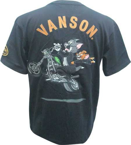 Tシャツ トムとジェリー 半袖 バンソン vanson TJV-2511 黒 L寸 Tシャツ トムとジェリー 半袖 バンソン vanson TJV-2511 黒 L寸