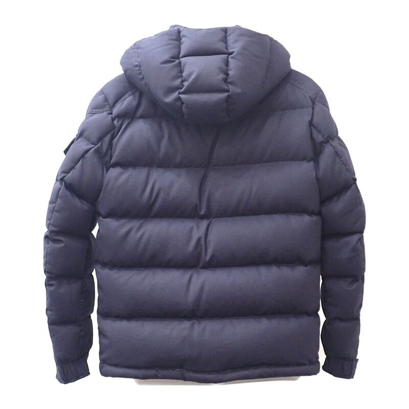 モンクレール MONCLER MONTGENEVRE ショートダウンジャケット サイズ1 H20911A53700 54272 ダウン フェザー ウール ネイビー 紺 メンズ Aランク