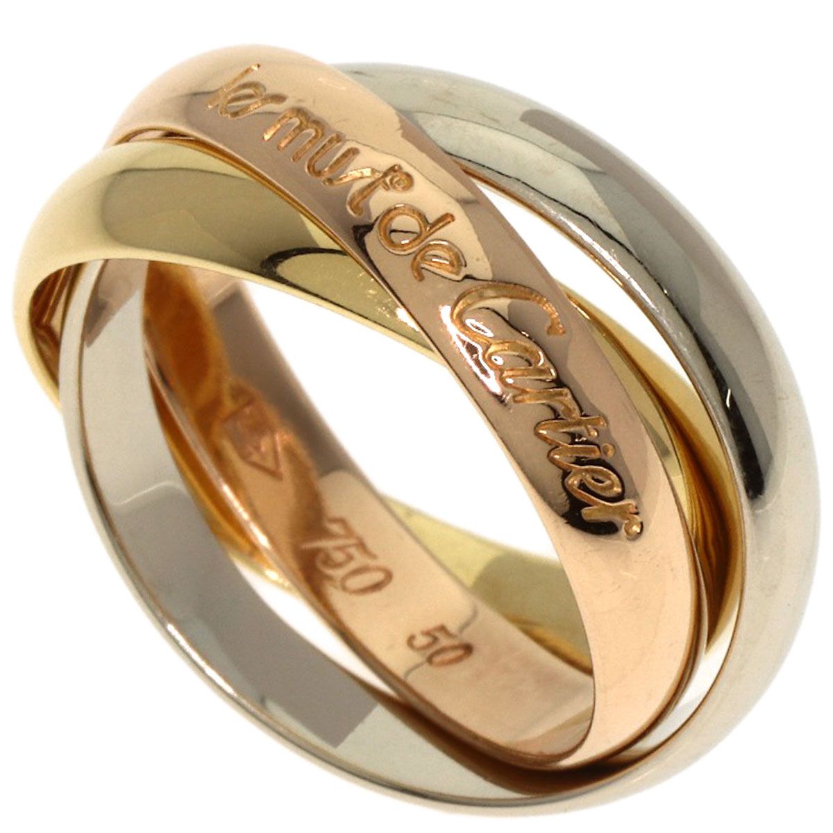 CARTIER カルティエ トリニティ 50 リング 指輪 K18YG K18WG K18PG レディース