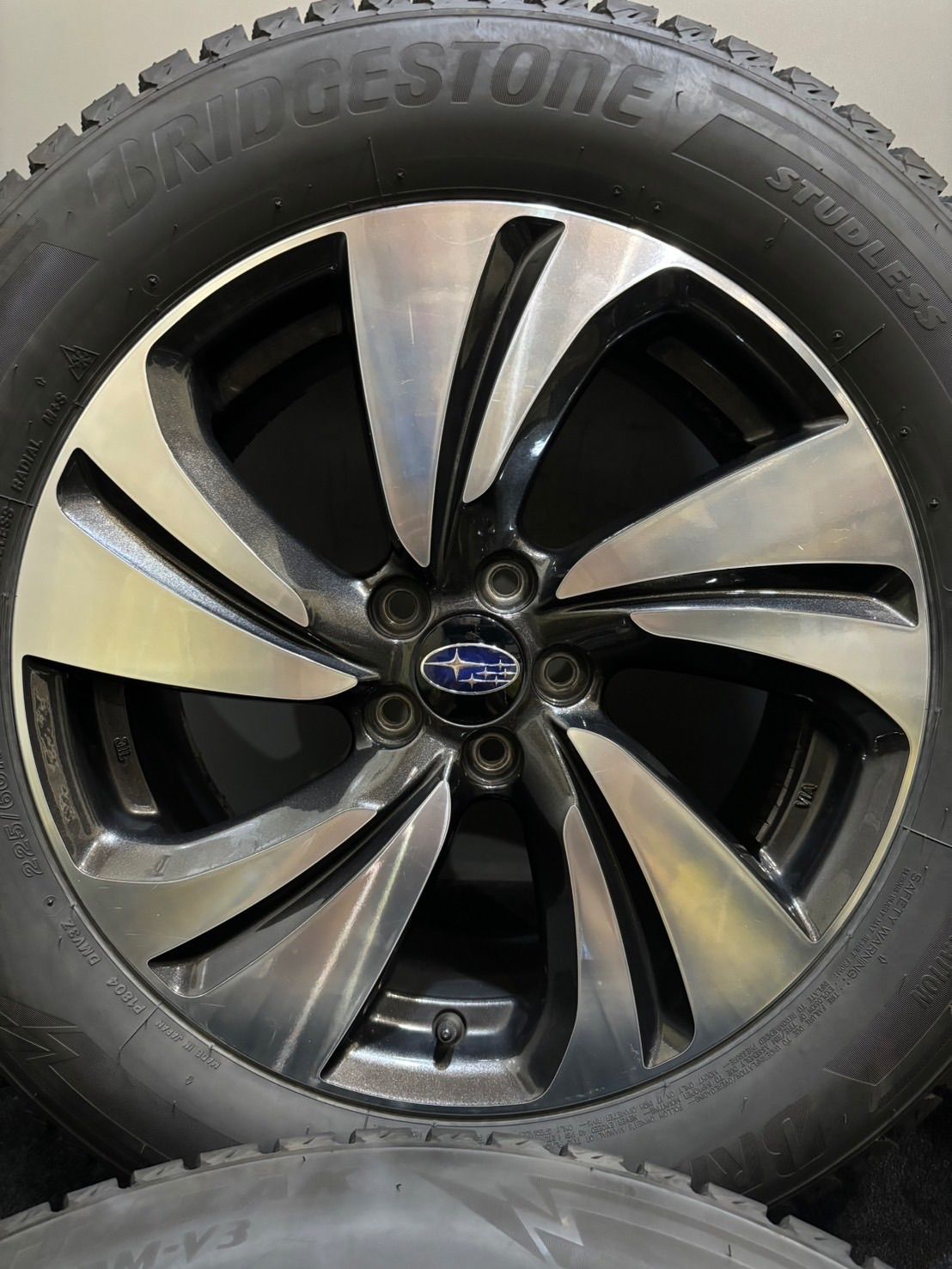 225 60R17 BRIDGESTONE DM-V3 スバル XV 純正 17インチ 7J 55 100 5H スタッドレス 4本 南9-K122