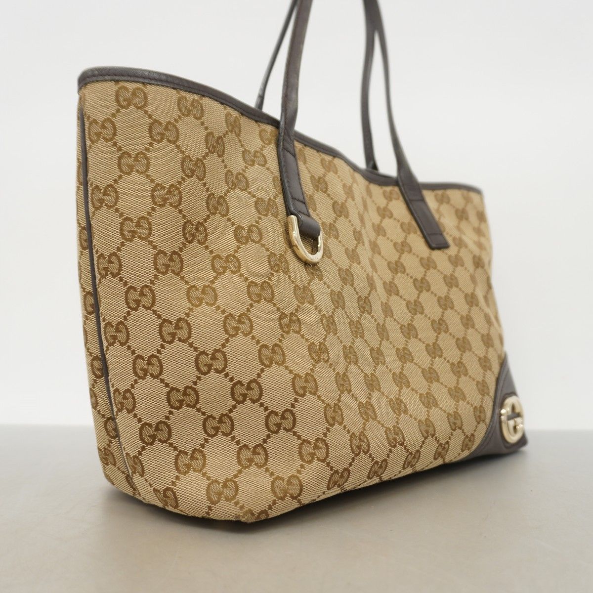 グッチ トートバッグ レザー×キャンバス A4可 肩掛 ウッドインターロッキング GUCCI（グッチ） バッグ メンズ トートバッグ インターロッキング