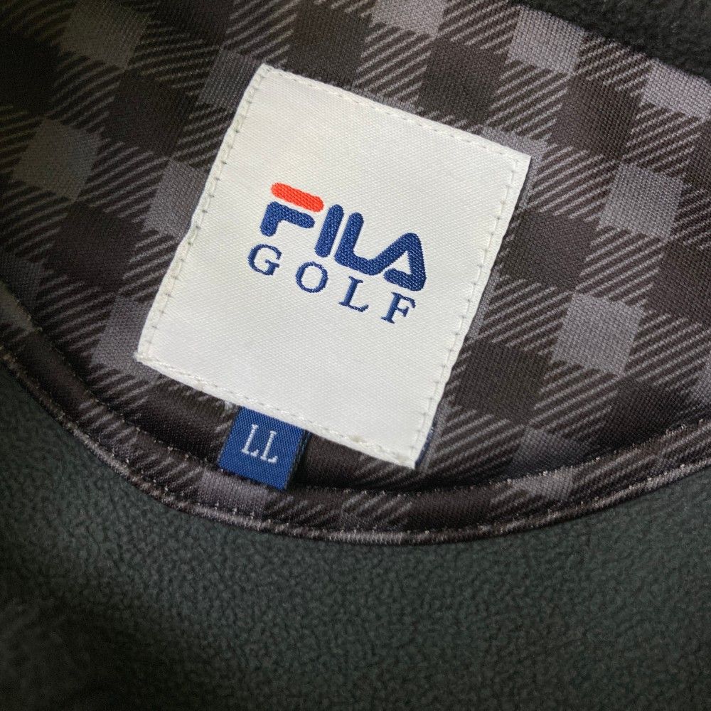 サイズ：LL FILA GOLF フィラゴルフ  裏起毛 ジップジャケット チェック柄 グレー系 [240101431613] ゴルフウェア メンズ ストスト FILA GOLF フィラゴルフ 裏起毛 ジップジャケット チェック柄