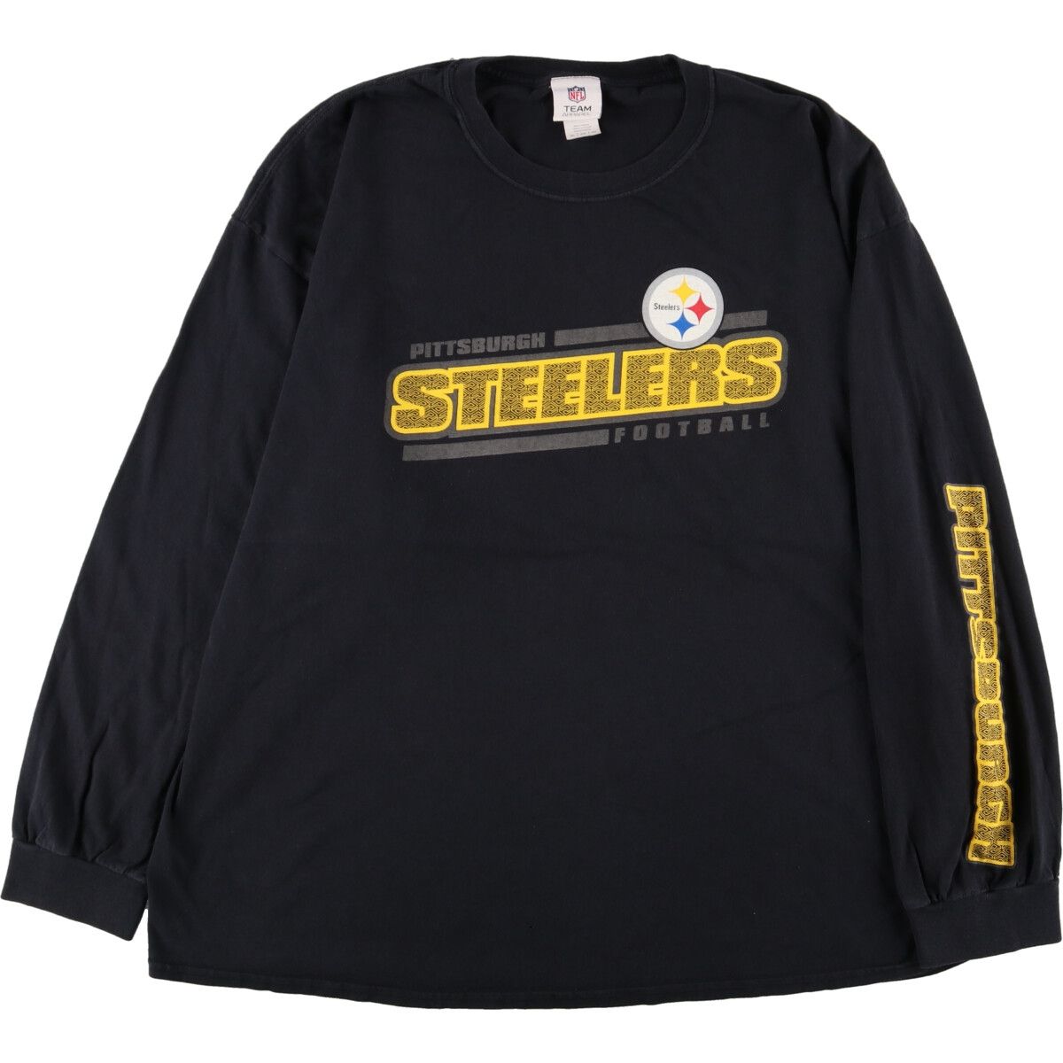 古着 ビックサイズ NFL TEAM NFL PITTSBURGH STEELERS ピッツバーグスティーラーズ 袖プリントロングTシャツ ロンT メンズXXXL/eaa357397