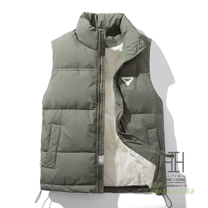 ダウンベスト メンズ 大きいサイズ おしゃれ 防寒ベスト メンズベスト ダウンジャケット 立ち襟 暖かい 防風 おしゃれ 保温 かっこいい 防寒着 ワンポイント pai5a199258