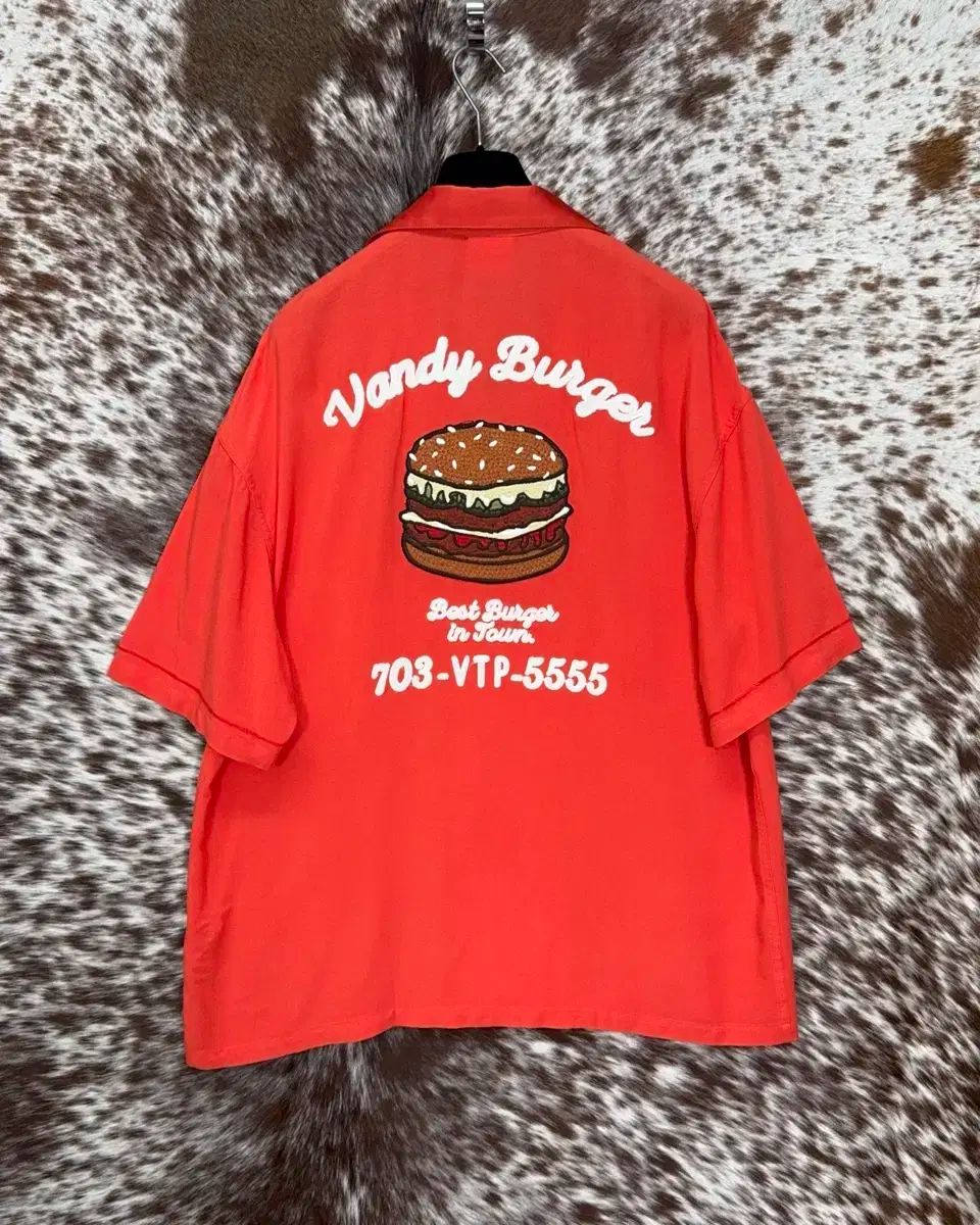 Vandy The Pink ハンバーガー 刺繡 ボウリングシャツ