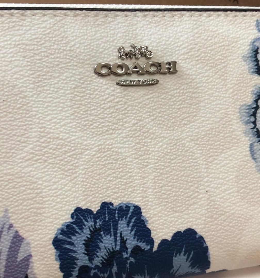 COACH コーチ 新品 ホワイト 紫 花柄 長財布 レディース 小物