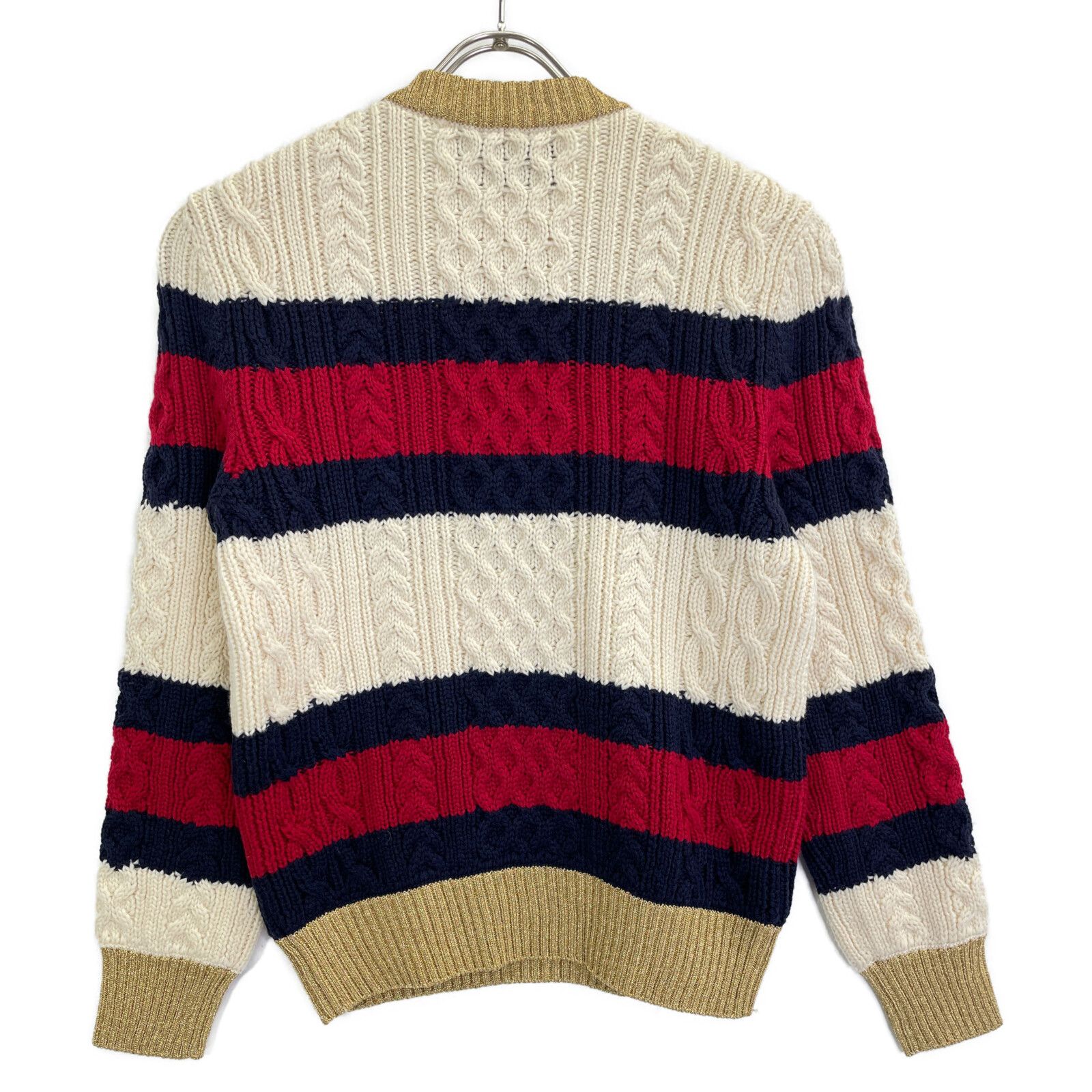 GUCCI グッチ 434363 X5D24 マルチカラー ウール GGパールボタン ボーダーニットプルオーバー マルチカラー M トップス ウール レディース 中古 GUCCI グッチ 434363 X5D24 ﾏﾙﾁｶﾗｰ ｳｰﾙ GGﾊﾟｰﾙﾎﾞﾀﾝ ﾎﾞｰﾀﾞｰﾆｯﾄﾌﾟﾙ