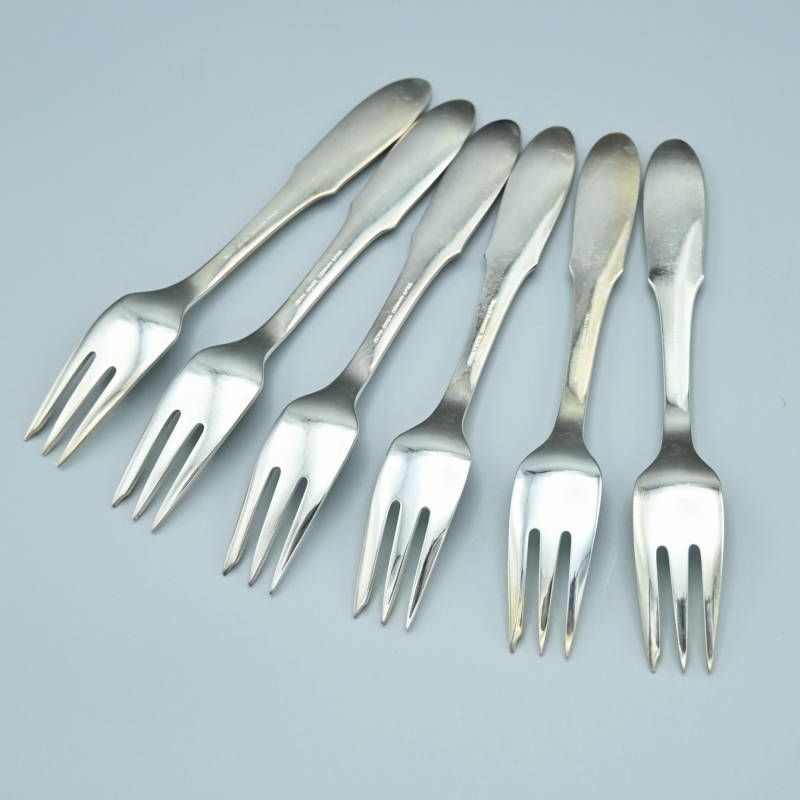 GEORG JENSEN ジョージジェンセン E P N S シルバープレート デザートフォーク スイーツフォーク カトラリー6点セット 10 k 039