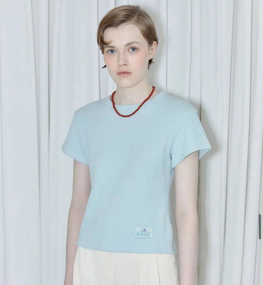[24S/S] SINOON★LOGO WAFFLE T-SHIRT★ロゴ ワッフル T シャツ Sinoon logo waffle t SINOON(シヌーン) ロゴ ワッフル Tシャツ
