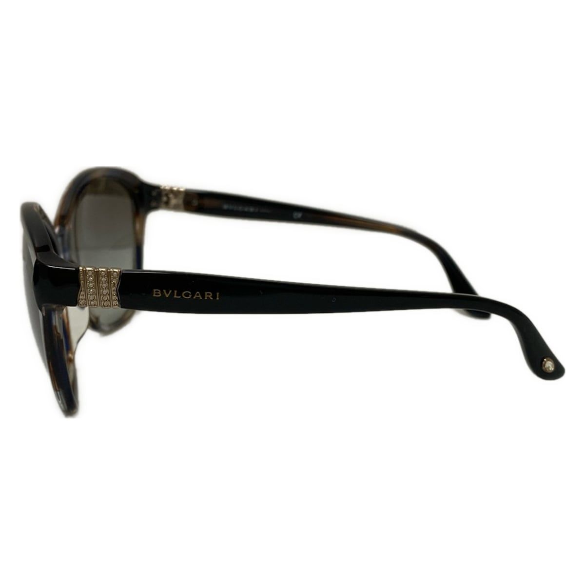 BVLGARI ブルガリ サングラス - 8092-B-A ダークブラウン×黒×マルチ ラインストーン