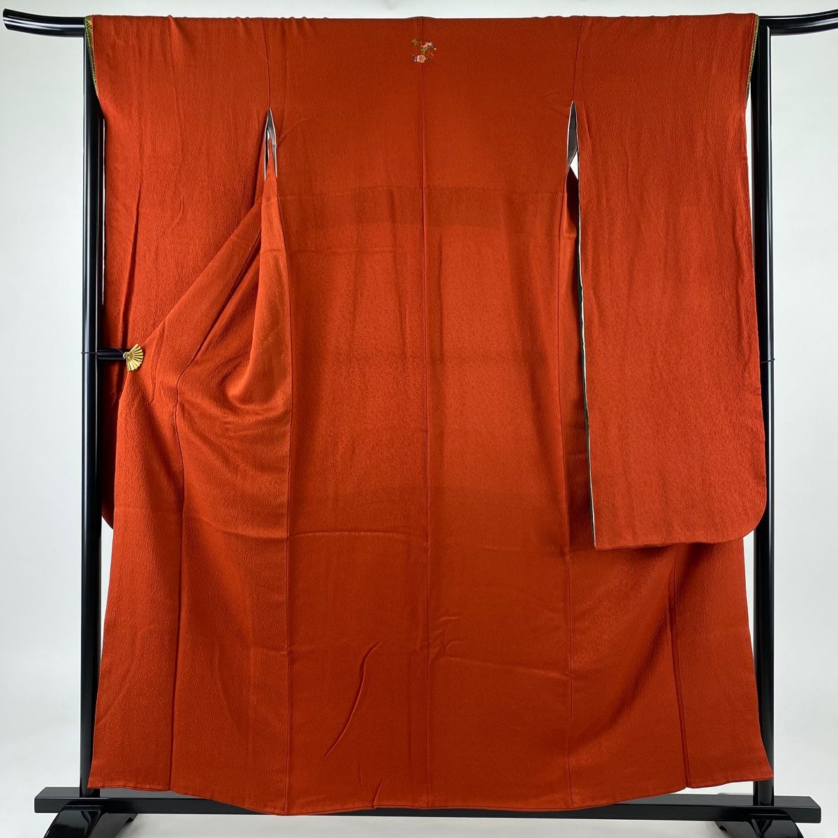 振袖　美品　身丈156cm　裄丈64.5cm　成人式　結婚式　正絹　MM59 振袖 身丈156cm 裄丈64.5cm M 袷 朱色 正絹 名品 三つ紋 【中古