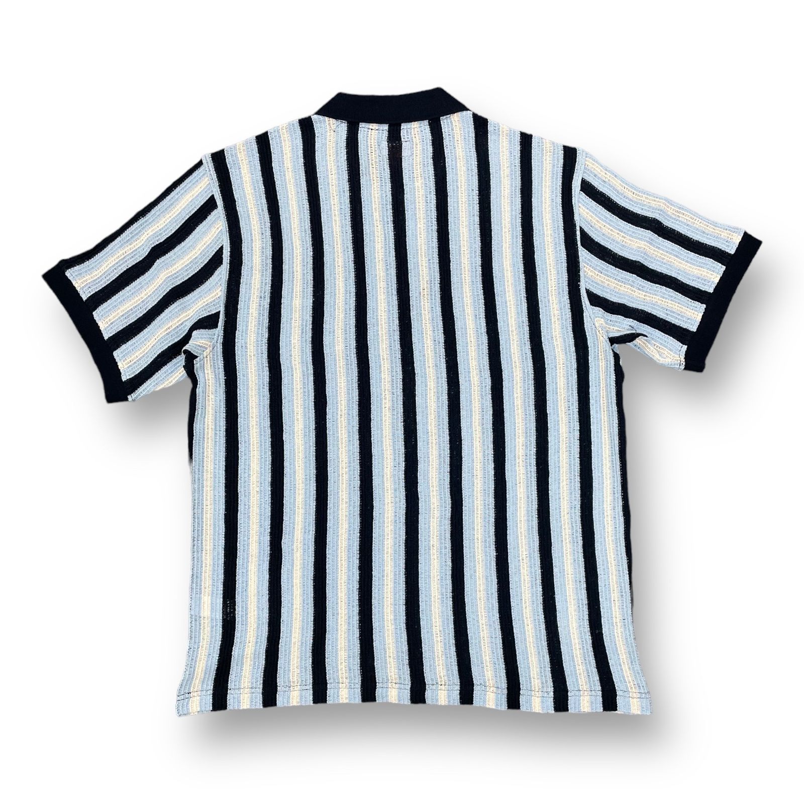 国内正規 美品 Supreme 22SS Open Knit Stripe Zip Polo