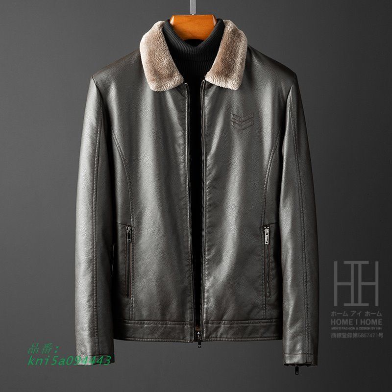 レザージャケット 革ジャン メンズ 裏ボア シングル ジャンパー 60代 ストリート 50代 防寒着 カジュアル 暖かい バイク ジップアップ PU革 秋 冬 ライダース kni5a094443