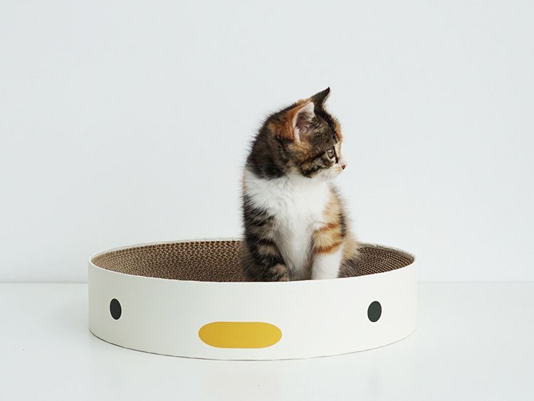 猫 爪とぎ 猫用品 おしゃれ 置き型 おもちゃ アヒル 円形