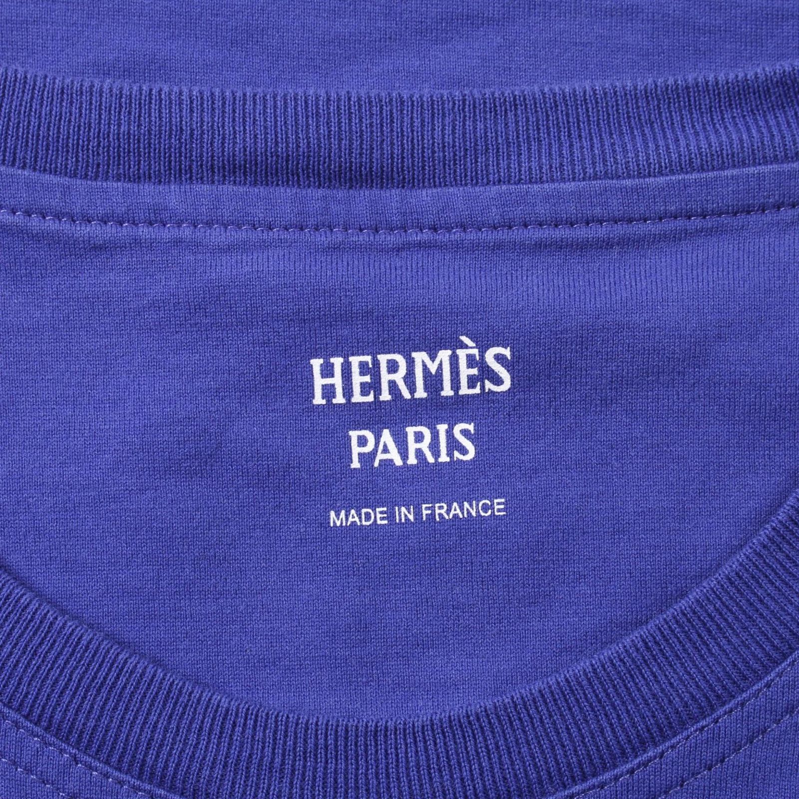 エルメス HERMES カットソー モザイク 3E4620DL ブルー コットン