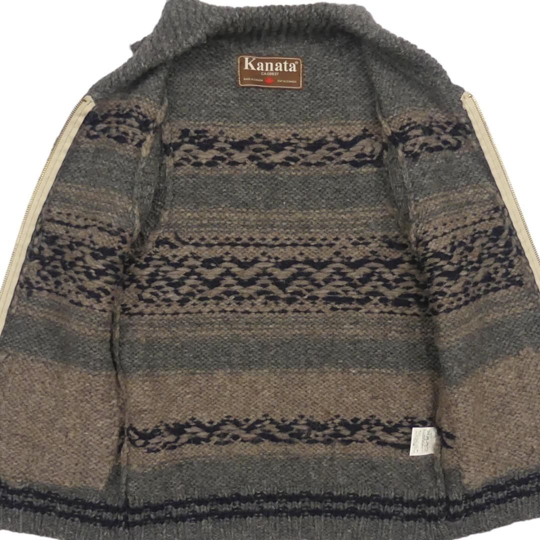 カウチンセーター kanata ニット XS カナダ製 カナタ ベストX7094