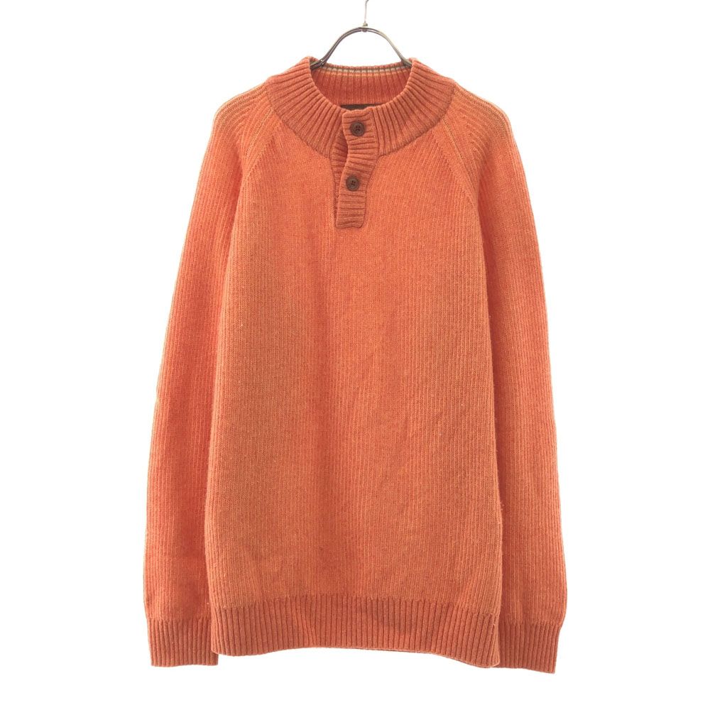 カシミアライフ 長袖 ヘンリーネック セーター L サーモンピンク CASHMERE LIFE ニット メンズ