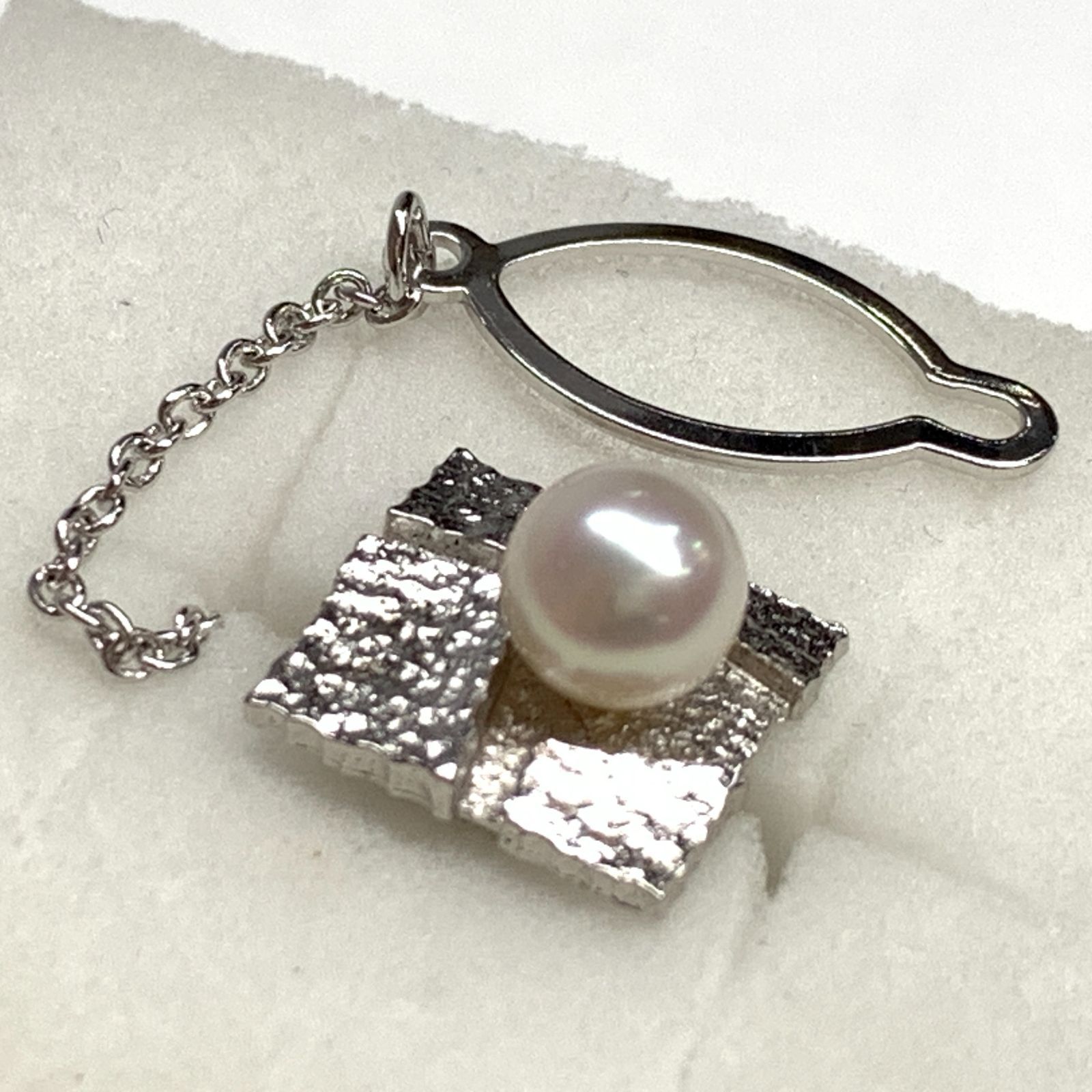 TASAKI タサキ 田崎真珠 パール ピンブローチ ネクタイピン SILVER TASAKI - 【TASAKI】タサキ パール・ピンブローチ イニシャル A