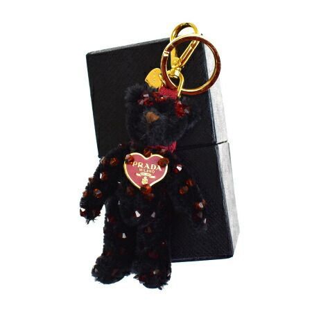 中古】 超美品 プラダ PRADA バッグチャーム キーホルダー ストラップ