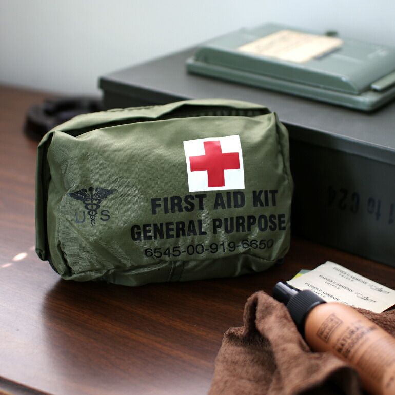 US FIRST AID KIT 米軍 救急キット 1点販売】米軍 デッドストック FIRST AID KIT GENERAL PURPOSE ポーチ