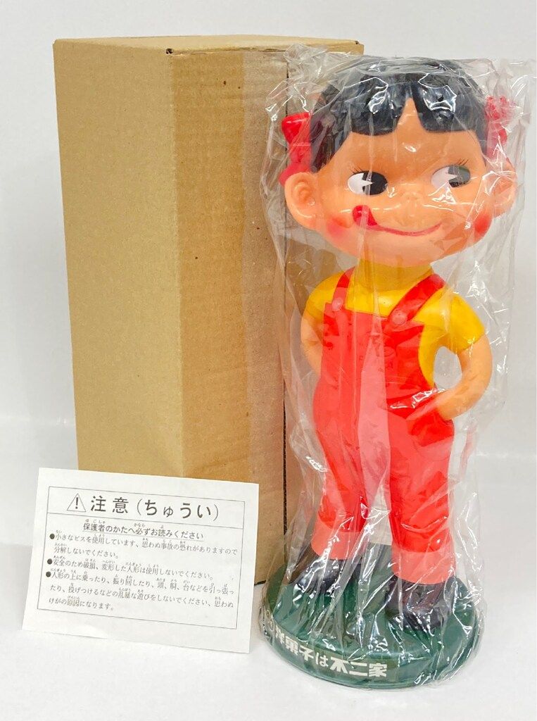 不二家 首振り人形/ペコちゃん 首振りソフビペコきざみ目/頭ねじ