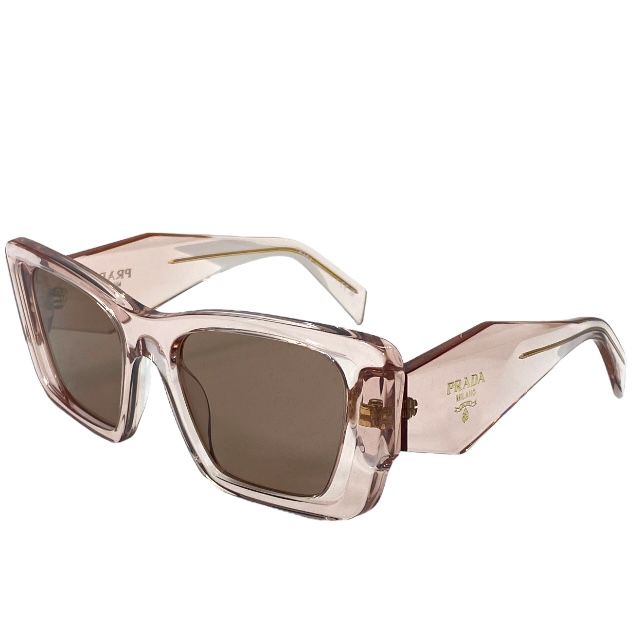 プラダ SPR08Y 51□18 19Q-10D 145 2N サングラス アイウェア ピーチクリスタル ユニセックス クリア ピンク ブラウン PRADA