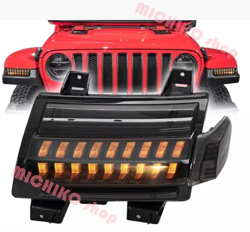 ジープ ラングラー 2018-2025 年モデル LED デイライト ドライブライト フォグライト ターンシグナルライト