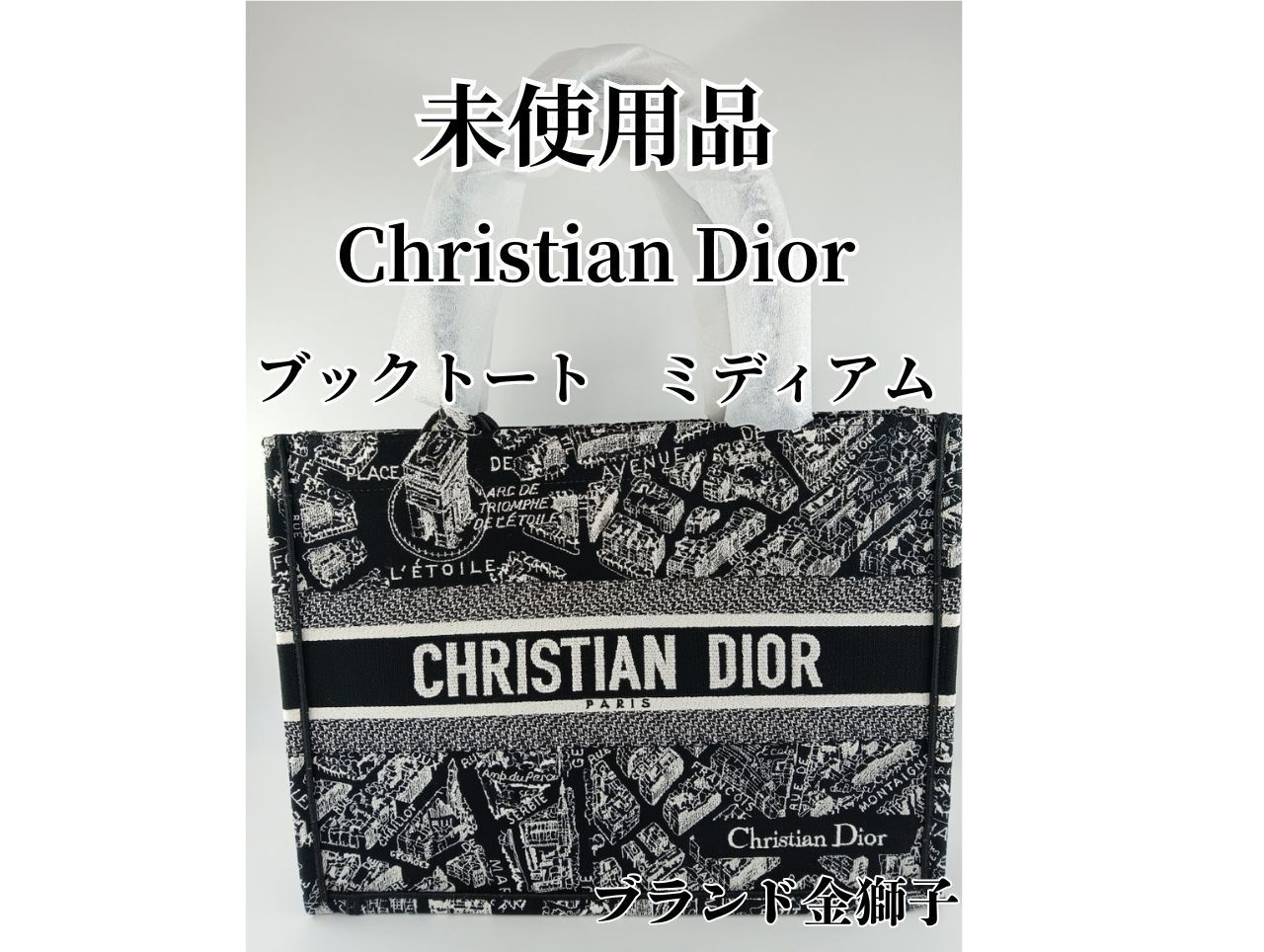 未使用品！　Christian Dior　 ディオール　ブックトート　ミディアム　 Plan de Paris エンブロイダリー