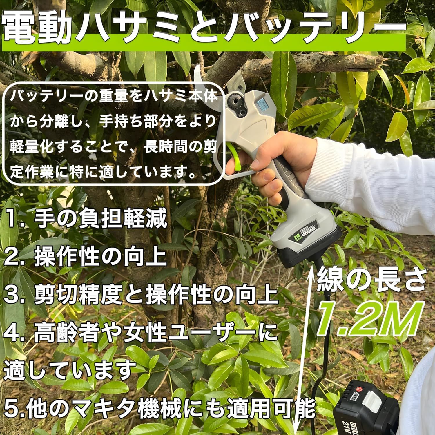 DFIXIT 45mm切断径 電動剪定バサミ 充電式剪定ばさみ LED電池表示-切断回数 コードレス充電式剪定バサミ 2段階開き角度調節可 マキタ互換 4000mAh大容量バッテリー2個付き PSE認証取得済み 日本語取扱説明書付き A-45mm切断径 YUZUMIYA_COM