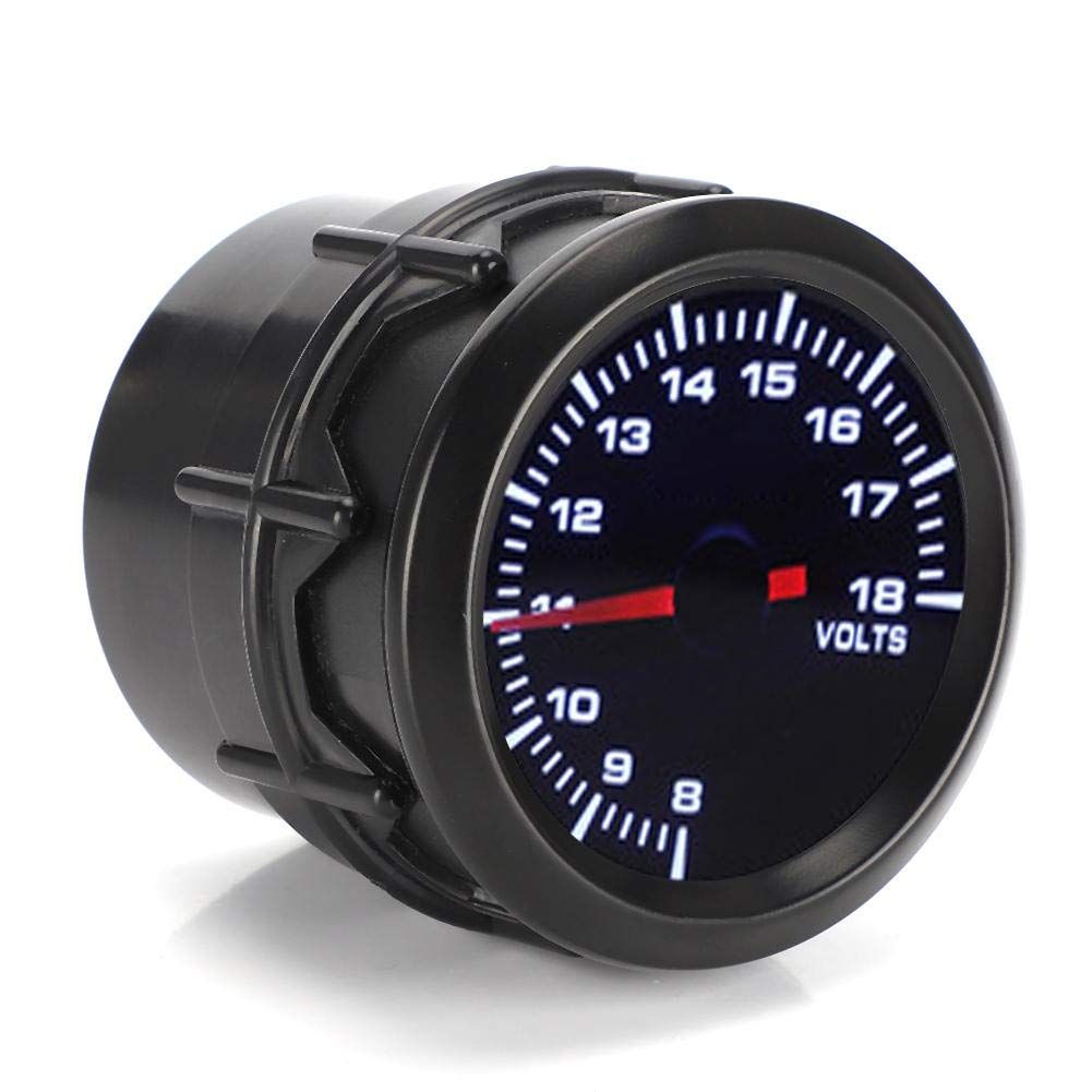 【迅速発送】電圧 ボルト メーター 車52mm、Qiilu 52mm / 2インチ電圧計ダッシュボードメーター、黒単色LEDディスプレイ画面車電圧計変更楽器