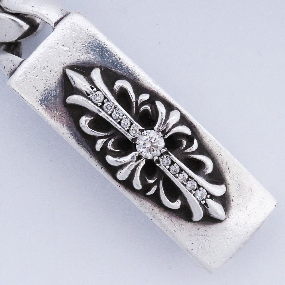 クロムハーツ　フローラルIDブレスレット 12リンク　純正ダイヤ　パヴェ CHROME HEARTS クロムハーツ フローラルクロス IDブレスレット