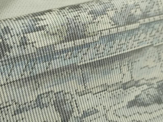 平和屋着物□極上 都喜ヱ門 本場大島紬 白大島 手絣 龍安寺石庭 藤絹  